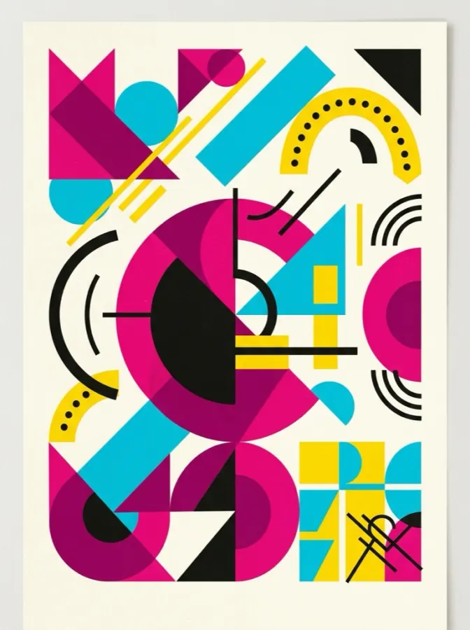 швейцарский постер, CMYK-формы, без текста